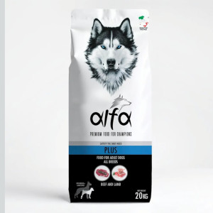 אלפה פלוס כבש ובקר פרימיום לכלב בוגר 20 ק